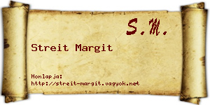 Streit Margit névjegykártya